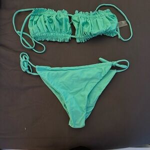 Strapless blue bikini size medium
